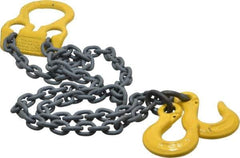 Lift-All - 6' Long, 4,700 Lb Basket Capacity, 3,600 Lb Vertical Capacity, Alloy Steel Web Sling - Adjust-A-Link Chain Sling, 7/32" Diam Chain - Exact Industrial Supply