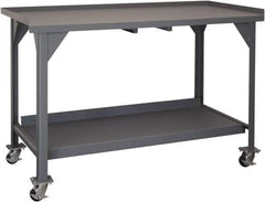 Durham - Roll-Around Workbench Mobile Work Bench - Steel, Gray, 60" Long x 30" Deep x 39-1/2" High - Exact Industrial Supply