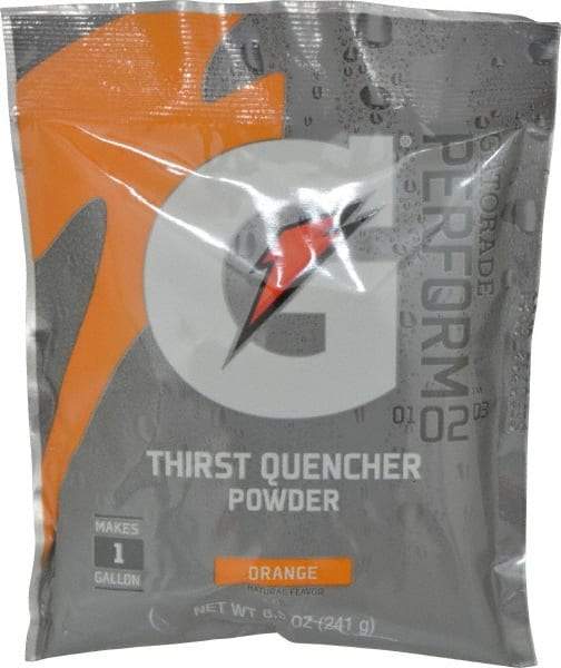 Gatorade - 8.5 oz Pack Orange Activity Drink - Powdered, Yields 1 Gal - Exact Industrial Supply