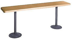 Made in USA - 8' Long x 9-1/2" Wide x 1-1/4" Thick, Maple Wood Bench Seat - Order Pedestals Separately - Exact Industrial Supply