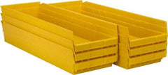 Akro-Mils - 23-5/8" Deep, Yellow Hopper Shelf Bin - 4" High x 8-3/8" Wide x 23-5/8" Long - Exact Industrial Supply