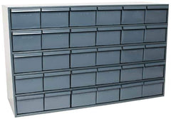 Durham - 30 Drawer, Small Parts Steel Storage Cabinet - 11-3/4" Deep x 33-3/4" Wide x 21-1/8" High - Exact Industrial Supply