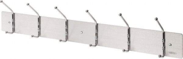 Safco - 6 Hooks, 36" Long x 2-1/8" Deep, Steel Utility Hook Strips - 2-1/2" High - Exact Industrial Supply