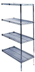 Value Collection - 4 Shelf Wire Shelving Unit - 60" Wide x 24" Deep x 74" High, - Exact Industrial Supply