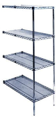 Value Collection - 4 Shelf Wire Shelving Unit - 48" Wide x 18" Deep x 74" High, - Exact Industrial Supply