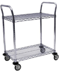 Value Collection - 800 Lb Capacity, 18" Wide x 42" Long x 39" High Wire Cart - 2 Shelf, Steel, Swivel Casters - Exact Industrial Supply