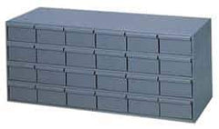 Durham - 24 Drawer, Small Parts Steel Storage Cabinet - 11-5/8" Deep x 33-3/4" Wide x 14-3/8" High - Exact Industrial Supply