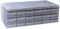 Durham - 18 Drawer, Small Parts Steel Storage Cabinet - 11-3/4" Deep x 33-3/4" Wide x 12-7/8" High - Exact Industrial Supply