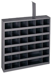 Durham - 36 Bin Bin Shelving Unit with Removable Dividers - 23-3/4 Inch Overall Width x 4-3/4 Inch Overall Depth x 23-3/4 Inch Overall Height, Gray Steel Bins - Exact Industrial Supply