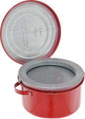Eagle - 1 Quart Capacity, Coated Steel, Red Bench Can - 3-5/8 Inch High x 6-1/4 Inch Diameter, 2-1/2 Inch Dasher Diameter - Exact Industrial Supply