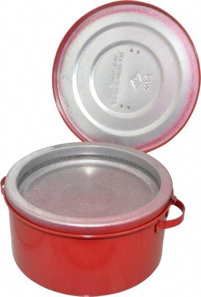 Eagle - 2 Quart Capacity, Coated Steel, Red Bench Can - 4-1/4 Inch High x 8 Inch Diameter, 2-1/2 Inch Dasher Diameter - Exact Industrial Supply