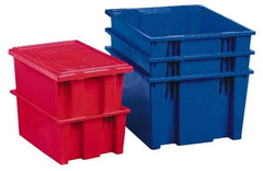 Akro-Mils - 1.7 Cu Ft, 75 Lb Load Capacity Blue Polyethylene Tote Container - Stacking, Nesting, 23-1/2" Long x 15-1/2" Wide x 12" High - Exact Industrial Supply