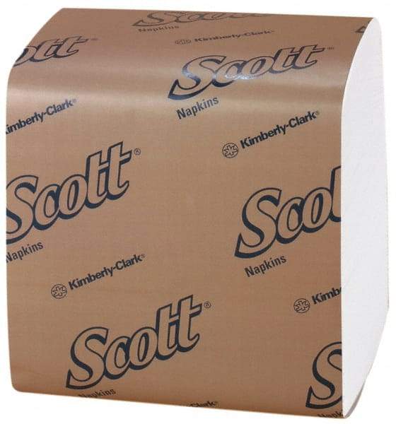 Scott - 17" Long x 17" Wide, 1/4 Fold Dinner Paper Napkins - 1 Ply, White - Exact Industrial Supply