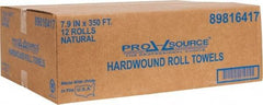 PRO-SOURCE - Hard Roll of 1 Ply Natural Paper Towels - 8" Wide, 350' Roll Length, Fits Dispenser Pro-Source: 56590672, 56590698, 56590706,56590714, 56590565, 5659057, Kimberly Clark: 09767, 09990, 09746, 09996 GP: 54338, 56201 - Exact Industrial Supply