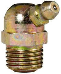 Value Collection - 65° Head Angle, 1/4 NPT Steel Thread-Forming Grease Fitting - 14.29mm Hex - Exact Industrial Supply