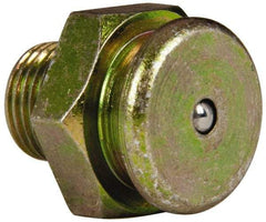Value Collection - Straight Head Angle, 1/8 NPT Steel Button-Head Grease Fitting - 15.88mm Hex - Exact Industrial Supply