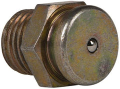 Value Collection - Straight Head Angle, 1/4 NPT Steel Button-Head Grease Fitting - 15.88mm Hex - Exact Industrial Supply