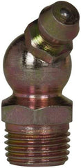 Value Collection - 45° Head Angle, 1/8 NPT Steel Standard Grease Fitting - 11.11mm Hex - Exact Industrial Supply