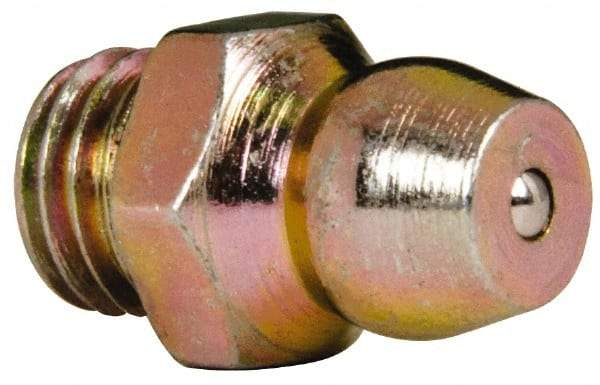 Value Collection - Straight Head Angle, 1/4-28 Steel Standard Grease Fitting - 7.94mm Hex - Exact Industrial Supply