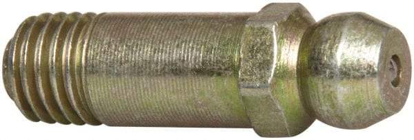 Value Collection - Straight Head Angle, 1/4-28 Steel Standard Grease Fitting - 7.94mm Hex - Exact Industrial Supply