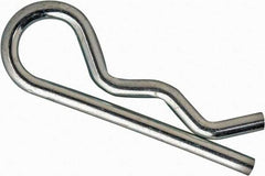 Value Collection - 1/4 to 3/8" Shaft Diam, 1-3/16" Long, 0.08" Wire Diam, Hair Pin Cotter - MB Grade 2 Spring Steel, Zinc-Plated Finish - Exact Industrial Supply
