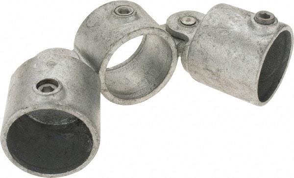 Kee - 2" Pipe, Malleable Iron Swivel Socket Pipe Rail Fitting - Galvanized Finish - Exact Industrial Supply