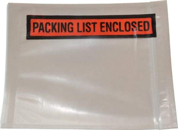 Nifty Products - 1,000 Piece, 5-1/2" Long x 4-1/2" Wide, Envelope - Packing List Enclosed, Clear - Exact Industrial Supply
