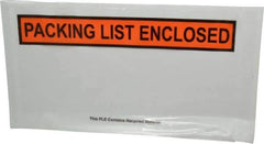 Nifty Products - 1,000 Piece, 10" Long x 5-1/2" Wide, Envelope - Packing List Enclosed, Clear - Exact Industrial Supply