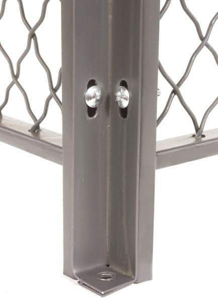 Folding Guard - 7' Tall, Temporary Structure Corner Post - Grey Enamel Finish, for Temporary Structures - Exact Industrial Supply