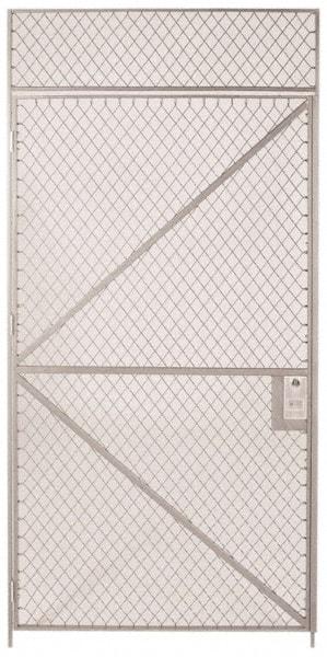 Folding Guard - 4' Wide x 8' High, Hinged Single Door for Temporary Structures - Woven Wire - Exact Industrial Supply