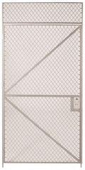 Folding Guard - 4' Wide x 8' High, Hinged Single Door for Temporary Structures - Woven Wire - Exact Industrial Supply