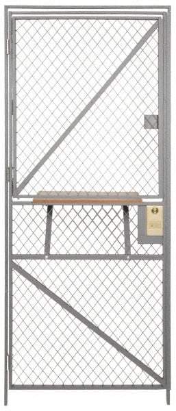 Folding Guard - 4' Wide x 7' High, Sliding Door for Temporary Structures - Woven Wire - Exact Industrial Supply