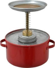 Eagle - 1 Quart Capacity, 8 Inch High x 6-1/4 Inch Diameter, Galvanized Steel Plunger Can - 5-1/4 Inch Dasher Diameter, Red, Approval Listing/Regulation FM - Exact Industrial Supply