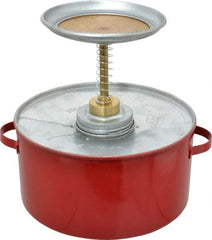 Eagle - 2 Quart Capacity, 8-1/2 Inch High x 8 Inch Diameter, Galvanized Steel Plunger Can - 5-1/4 Inch Dasher Diameter, Red, Approval Listing/Regulation FM - Exact Industrial Supply
