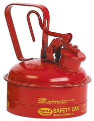 Eagle - 2 Qt Galvanized Steel Type I Safety Can - 8-3/4" High x 6-3/4" Diam, Red with Yellow - Exact Industrial Supply