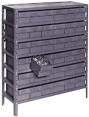 Value Collection - 72 Bin Bin Shelving Unit with Drawers - 36 Inch Overall Width x 18 Inch Overall Depth x 75 Inch Overall Height, Gray Plastic Bins - Exact Industrial Supply