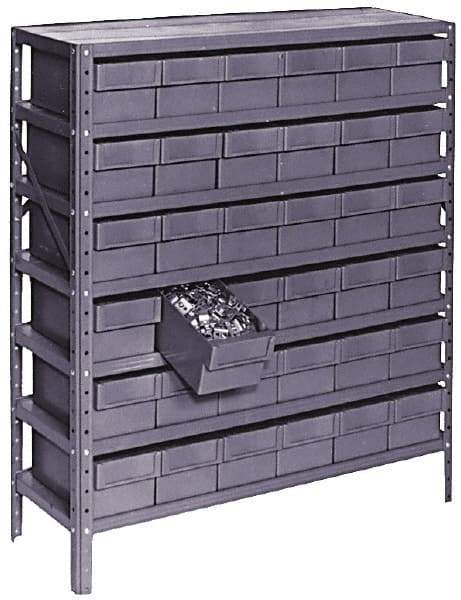 Value Collection - 72 Bin Bin Shelving Unit with Drawers - 36 Inch Overall Width x 18 Inch Overall Depth x 75 Inch Overall Height, Rainbow Plastic Bins - Exact Industrial Supply