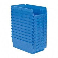 Akro-Mils - 11-5/8" Deep, Blue Hopper Shelf Bin - 4" High x 6-5/8" Wide x 11-5/8" Long - Exact Industrial Supply