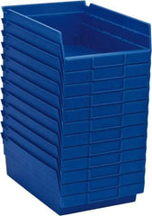 Akro-Mils - 11-5/8" Deep, Blue Hopper Shelf Bin - 4" High x 8-3/8" Wide x 11-5/8" Long - Exact Industrial Supply