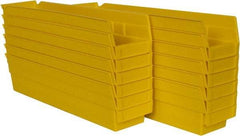 Akro-Mils - 17-7/8" Deep, Yellow Hopper Shelf Bin - 4" High x 4-1/8" Wide x 17-7/8" Long - Exact Industrial Supply