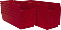Akro-Mils - 17-7/8" Deep, Red Hopper Shelf Bin - 4" High x 6-5/8" Wide x 17-7/8" Long - Exact Industrial Supply
