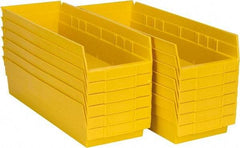 Akro-Mils - 17-7/8" Deep, Yellow Hopper Shelf Bin - 4" High x 6-5/8" Wide x 17-7/8" Long - Exact Industrial Supply