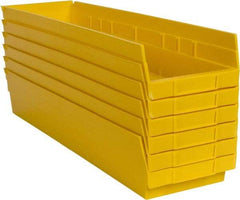 Akro-Mils - 23-5/8" Deep, Yellow Hopper Shelf Bin - 4" High x 6-5/8" Wide x 23-5/8" Long - Exact Industrial Supply