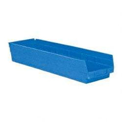 Akro-Mils - 23-5/8" Deep, Blue Hopper Shelf Bin - 4" High x 6-5/8" Wide x 23-5/8" Long - Exact Industrial Supply