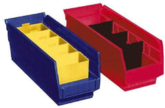 Akro-Mils - 11-5/8" Deep, Blue Hopper Shelf Bin - 4" High x 11-1/8" Wide x 11-5/8" Long - Exact Industrial Supply