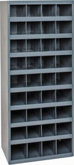 Durham - 36 Bin Bin Shelving Unit with Openings - 17-7/8 Inch Overall Width x 12 Inch Overall Depth x 42 Inch Overall Height, Gray Steel Bins - Exact Industrial Supply