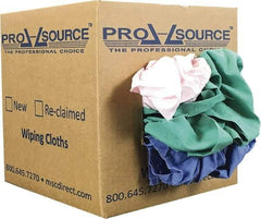 PRO-SOURCE - Reclaimed Poly/Cotton T-Shirt Rags - Assorted Colors, Poly/Cotton, Low Lint, 5 Lbs. at 4 to 6 per Pound, Box - Exact Industrial Supply