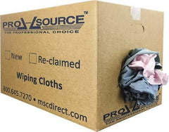 PRO-SOURCE - Reclaimed Poly/Cotton T-Shirt Rags - Assorted Colors, Poly/Cotton, Low Lint, 25 Lbs. at 4 to 6 per Pound, Box - Exact Industrial Supply