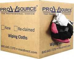 PRO-SOURCE - Reclaimed Cotton T-Shirt Rags - Assorted Colors, Polo, Low Lint, 10 Lbs. at 3 to 4 per Pound, Box - Exact Industrial Supply