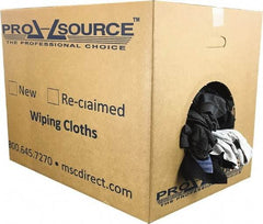 PRO-SOURCE - Reclaimed Cotton T-Shirt Rags - Assorted Colors, Polo, Low Lint, 50 Lbs. at 3 to 4 per Pound, Box - Exact Industrial Supply